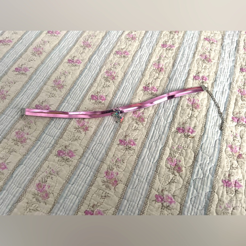Girl’s pink unicorn choker necklace